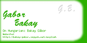 gabor bakay business card