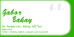 gabor bakay business card